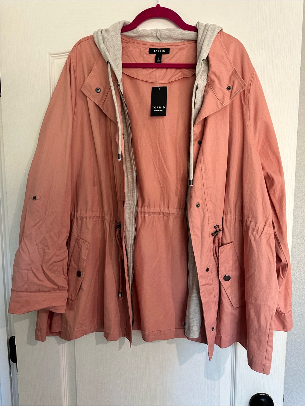 Torrid Coral Hooded Anorak Jacket 4x BNWT